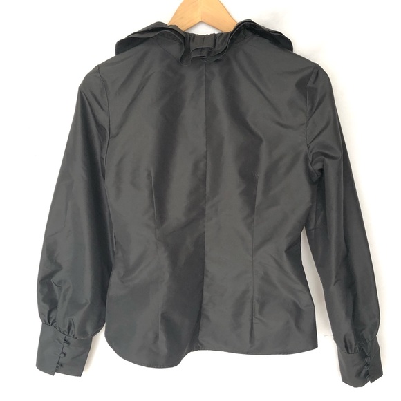 Sutton Studio Black Blouse Top Silk Ruffles SP - Picture 2 of 5